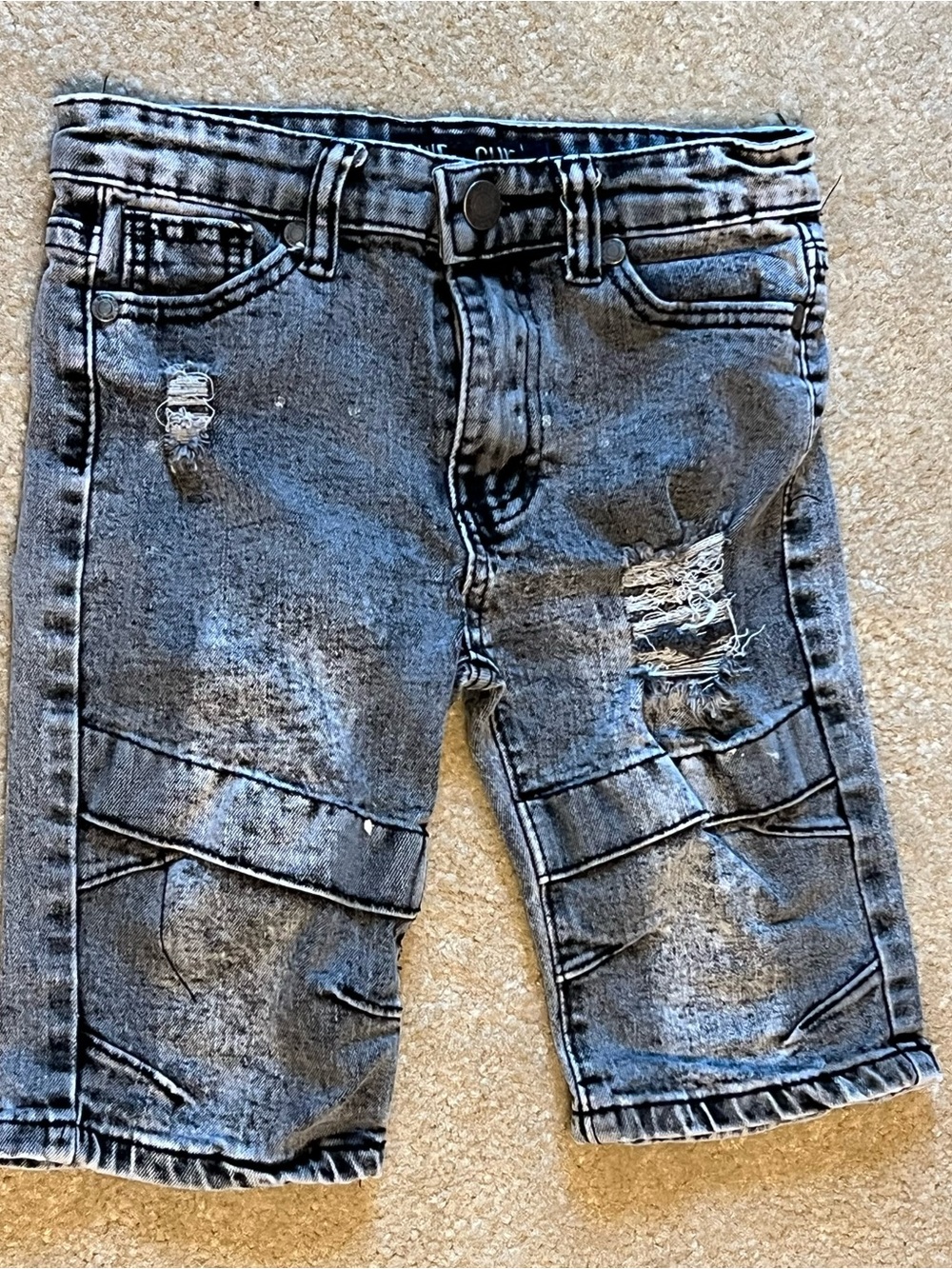 Boy’s Blue Cult  Distressed Black Denim Shorts